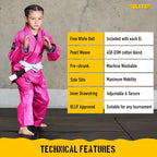 Elite Sports IBJJF Ultra Light BJJ Brazilian Jiu Jitsu Gi for Kids with Preshrunk Fabric and Free Belt