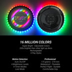 TOSY Flying Disc - 108 RGB Multicolor or 36 Monocolor LEDs, Super Bright, Smart Modes, Easter Basket Stuffers Gift, Camping Toy for Kid/Teen/Adult, Auto Light Up, Rechargeable, Waterproof, 175g