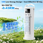 Portable Air Conditioners, 120 °rotating tower fan, portable AC for 3 wind speeds,Storm mode, 8H timing, Evaporative Air Cooler with remote control,750ML water tank, spray,cooling fan for home - white