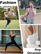 Kinglaman 1/5 Pack Women's Short Sleeve Basic T Shirts Tees Slim Fit Tops | Soft plain fabric, Trendy 2026 basic, Crew neck tees, Fitted summer casual workouts