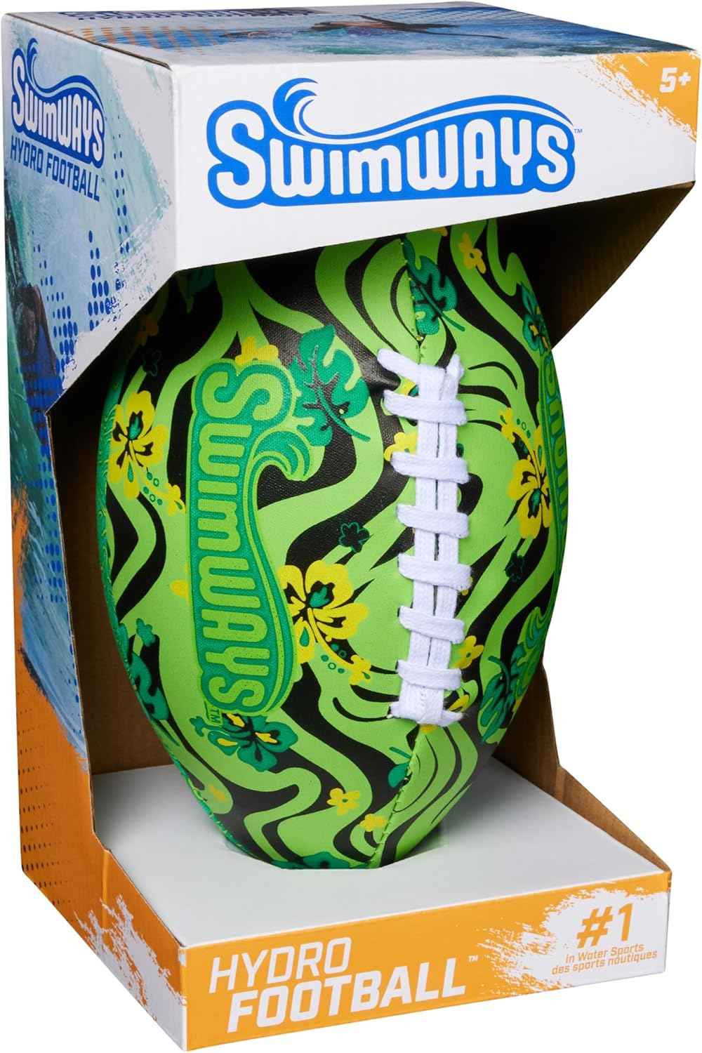 Swimways Hydro Waterproof Football, Outdoor Games for Adults and Kids, Swimming Pool Accessories and Pool Party Games,9.25 Inches