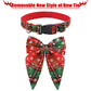 Christmas Dog Collar with Bow Tie – Plaid Adjustable Collar for Pets
