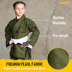 Elite Sports IBJJF Ultra Light BJJ Brazilian Jiu Jitsu Gi for Kids with Preshrunk Fabric and Free Belt