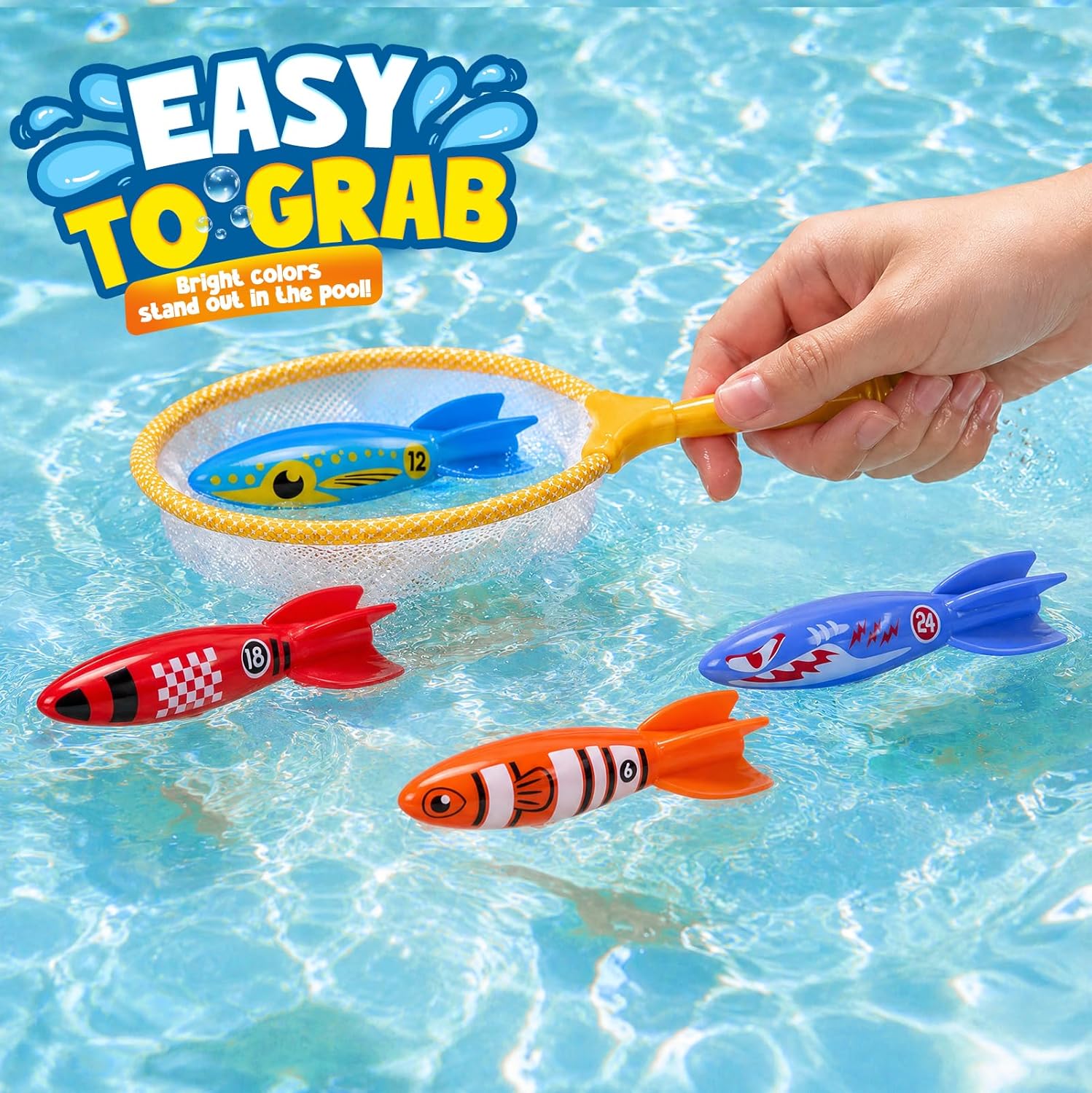 Diving Pool Toys, Bath Toys Set for Kids Shower Ages 3-12, Beach Essentials Water Toy Pool Games Summer Swim Water Dive Sinking Mermaid Toys