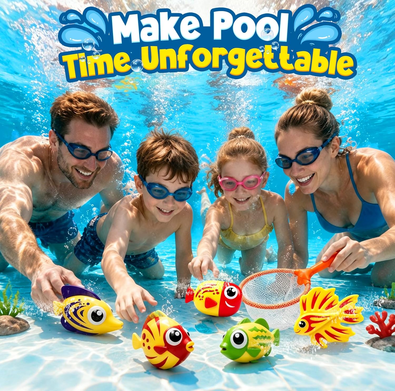 Diving Pool Toys, Bath Toys Set for Kids Shower Ages 3-12, Beach Essentials Water Toy Pool Games Summer Swim Water Dive Sinking Mermaid Toys