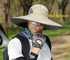 Leotruny Men Wide Brim Sun Hats UPF50+ Waterproof Breathable Bucket Hat for Fishing, Hiking, Camping