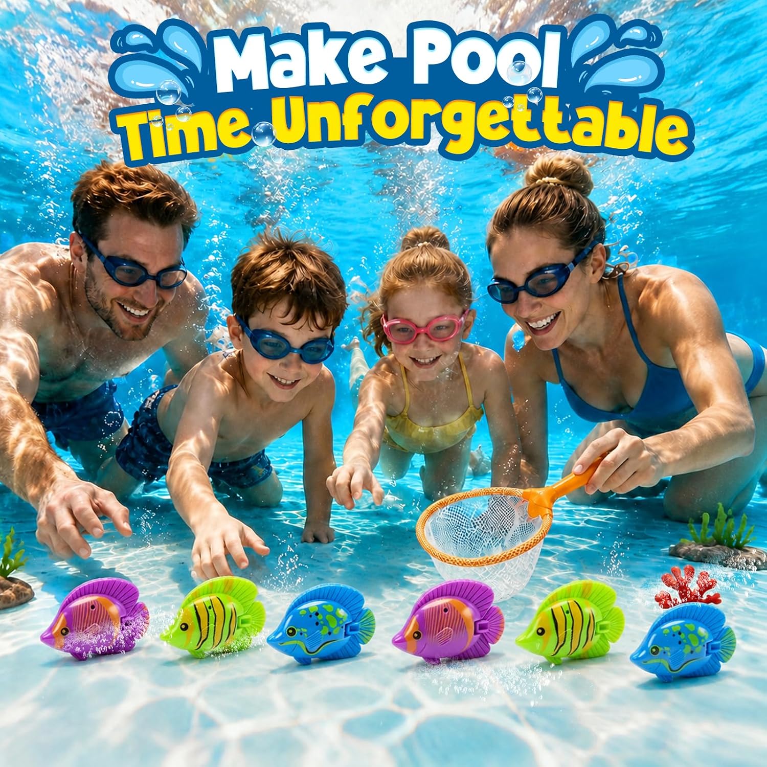 Diving Pool Toys, Bath Toys Set for Kids Shower Ages 3-12, Beach Essentials Water Toy Pool Games Summer Swim Water Dive Sinking Mermaid Toys