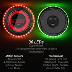 TOSY Flying Disc - 108 RGB Multicolor or 36 Monocolor LEDs, Super Bright, Smart Modes, Easter Basket Stuffers Gift, Camping Toy for Kid/Teen/Adult, Auto Light Up, Rechargeable, Waterproof, 175g