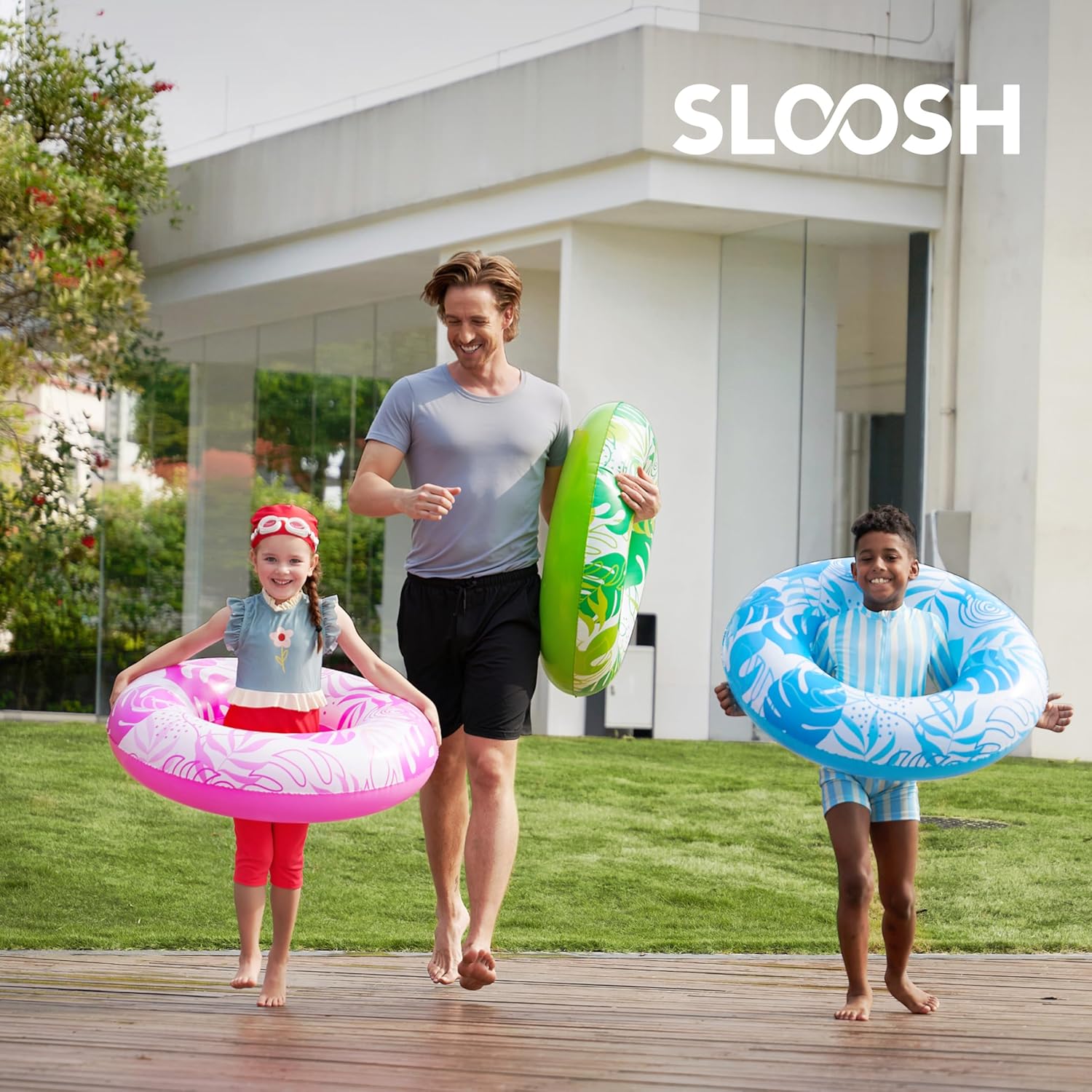 JOYIN 3 Pack Pool Floats, Pool Tube for Kids Swim Rings Inflatable Tubes, Floatie Ring Water Toys for Swimming, Summer Beach Party