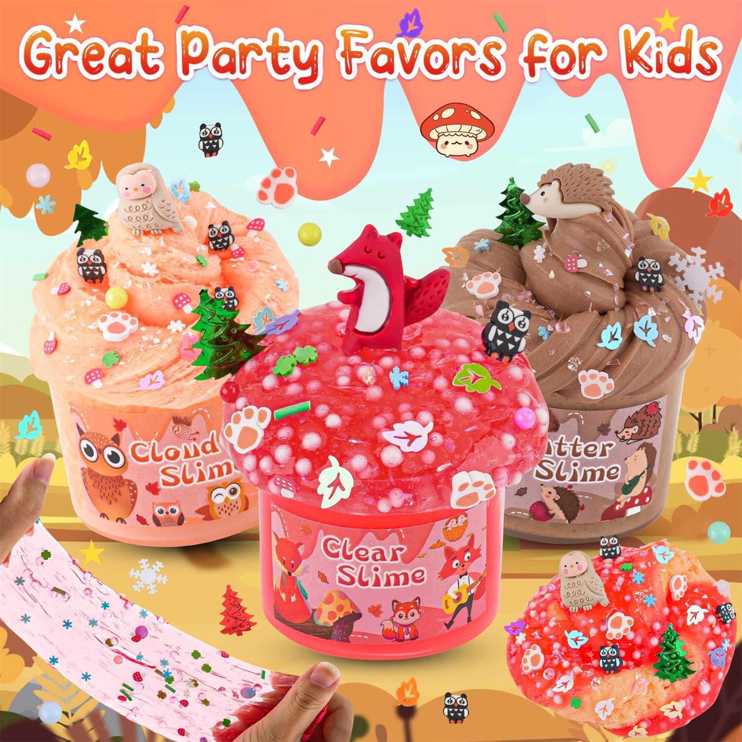Cloud Slime kit for Girls Ages 8-12, Toys for Girls and Boys, for Kids Slime Set Party kit Goodie Bag Stuffers, 4 5 6 7 8 9 10 Year Old Girl Birthday Gift Cute Stuff