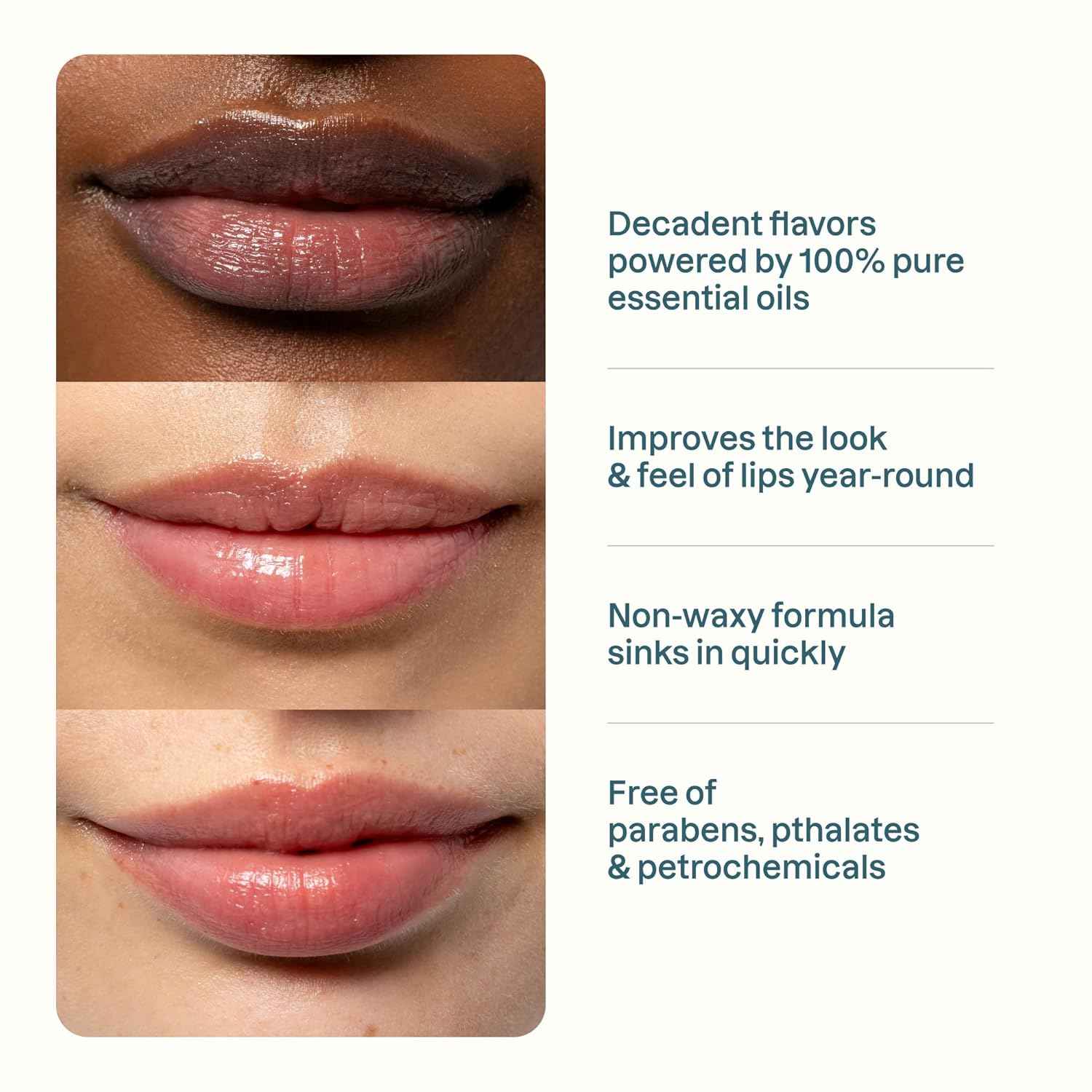 Organic Lip Balm Set (6 Flavors) - 100% Natural Hydrating, Moisturizing for Dry Cracked Lips, Stocking Stuffer Gift for Men & Women