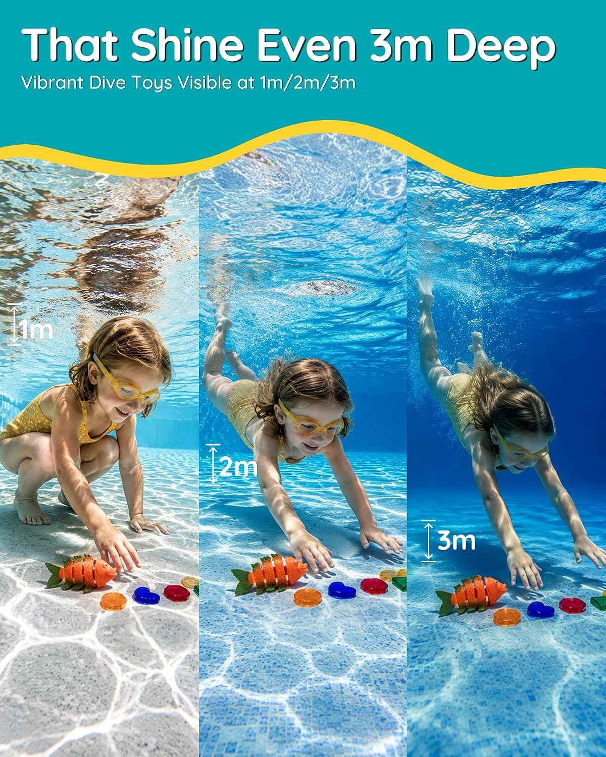 Click to see full view 31Pcs Swim Dive Toys Pool Games Outdoor Water Essential Bath Accessories for Kid Toddler Baby Toy Age 3 4 5 6 7 8 9 10 11 12 Year Old Cool Girl Boy Stuff Fun Summer Gift