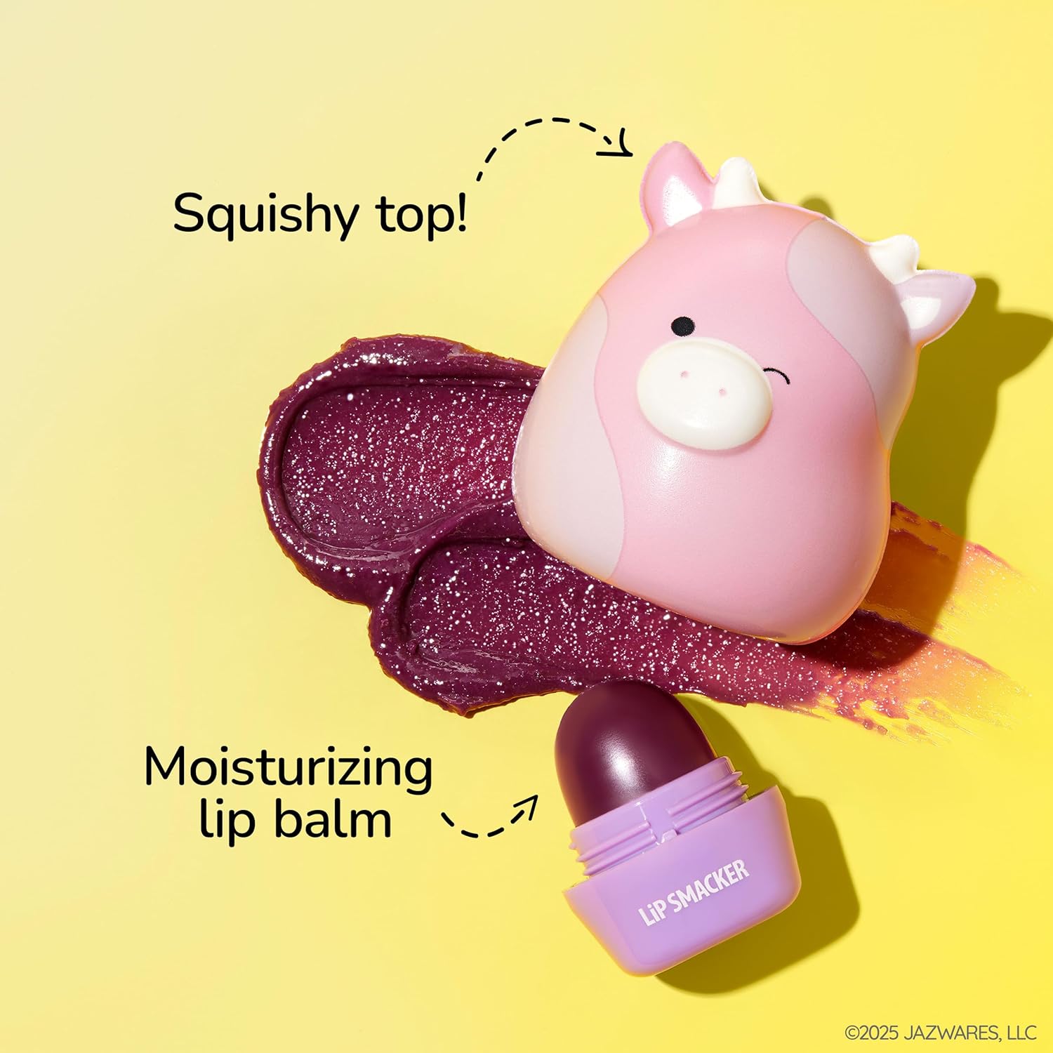 Lip Smacker Squishmallows Moisturizing Lip Balm, Fun Soft Squishy Collectible Top, Hydrates & Smooths