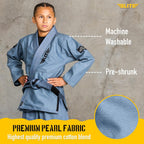 Elite Sports IBJJF Ultra Light BJJ Brazilian Jiu Jitsu Gi for Kids with Preshrunk Fabric and Free Belt