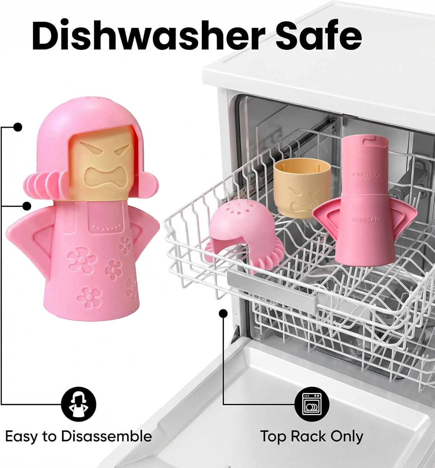 Angry Mom Microwave Cleaner, Mad Mama Microwave Steam Cleaner, Just Add Vinegar and Water, Easily Cleans the Crud in Minutes