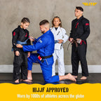 Elite Sports IBJJF Ultra Light BJJ Brazilian Jiu Jitsu Gi for Kids with Preshrunk Fabric and Free Belt
