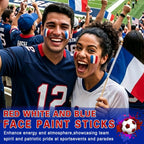 3 in 1 Colors Face Body Paint Sticks for Soccer,Football,Softball,Baseball,High Pigment & Waterproof Eye Black Stick Makeup