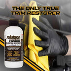 Solution Finish - Black Plastic & Vinyl Trim Restorer - Use for Car and Truck Detailing, No Wet Look, Instantly Revives Color to Trim, Bumpers, Mud Flaps, Etc., Black