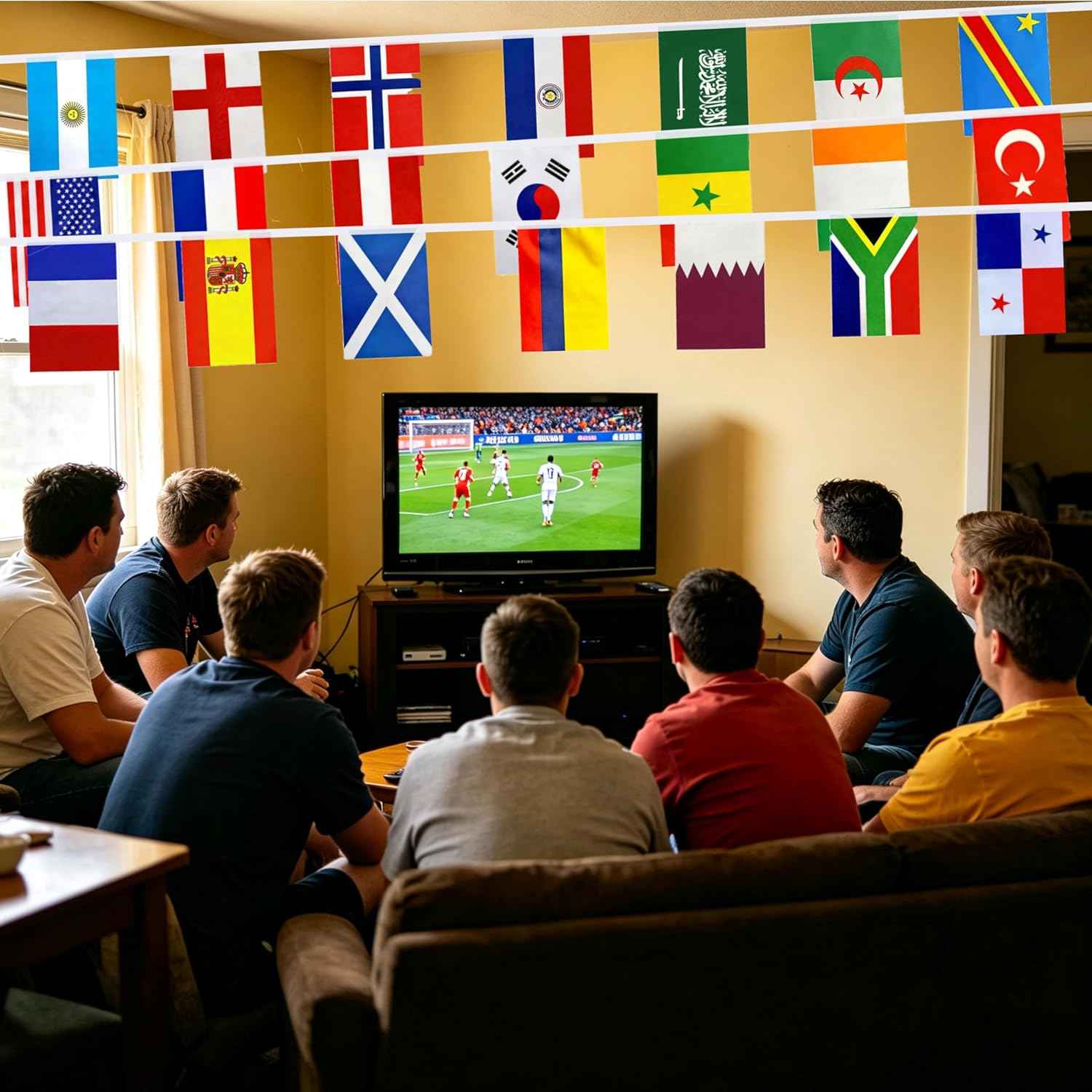 2026 World Cup Team Flags Banner String 48 Countries Flags Banner Set for World Cup Soccer Party Sports View Bar Club Garden Decorations,5.5 x 8.2Inch
