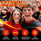 3 in 1 Colors Face Body Paint Sticks for Soccer,Football,Softball,Baseball,High Pigment & Waterproof Eye Black Stick Makeup