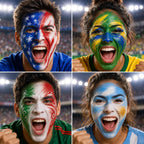 Face Painting Kit for Kids & Adults, 20 Colors Water Activated Face Paint Set with Stencils, Gems & Brushes, Washable Face Paint for Soccer Fans, Game Day, Team Spirit & Fan Celebrations