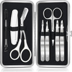 TsMADDTs Tweezers for Women Facial Hair, 8 in 1 Eyebrow Kit with Tweezers, Eyebrow Trimmer Scissors, Razor, Brush with Travel Bag, Hair Plucking Daily Beauty Tools