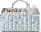 Blissful Diary Baby Diaper Caddy Organizer, Stylish Storage Basket for Newborn Essentials and Diaper Station, Gift for Baby Shower and Registry Must-Have