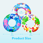 JOYIN 3 Pack Pool Floats, Pool Tube for Kids Swim Rings Inflatable Tubes, Floatie Ring Water Toys for Swimming, Summer Beach Party