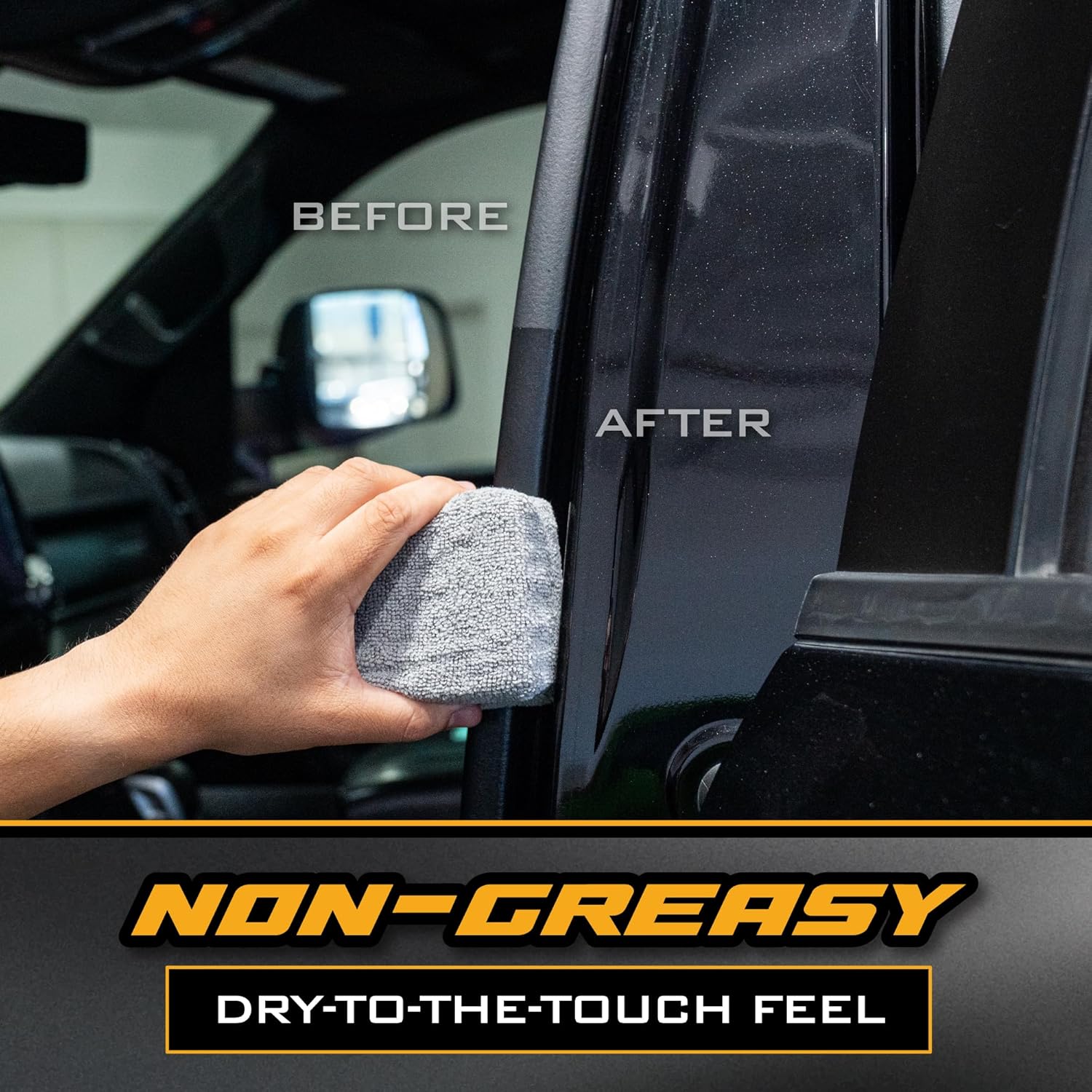 Chemical Guys Black Trim Restorer Gel Kit for Exterior Plastic, Rubber, and Vinyl, Restores Faded Trim with Deep Black Finish, Controlled Gel Application System