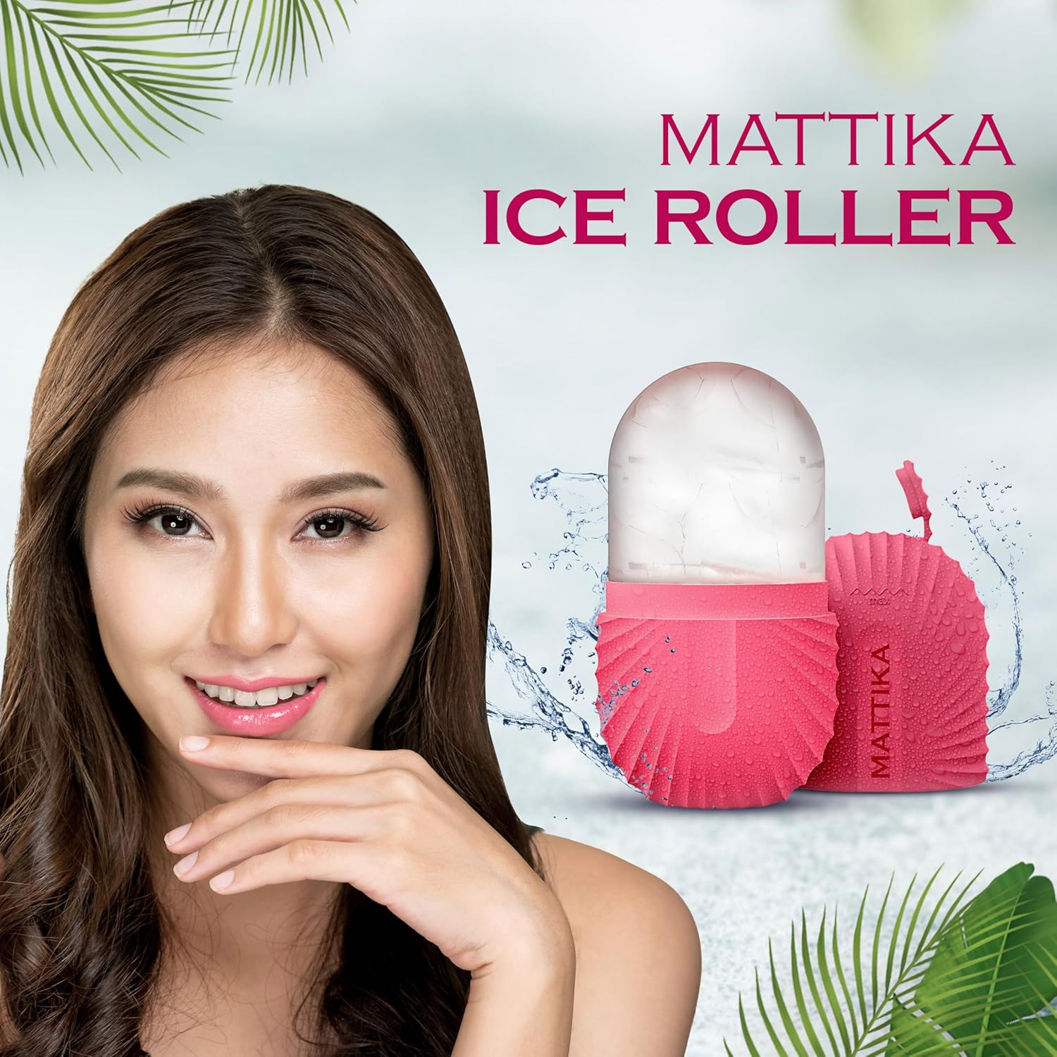 Ice Roller for Face & Eyes – Facial Ice Roller for Under Eye Puffiness, Reusable Silicone Ice Face Roller Massager for Skin Tightening, Pore Shrinking & Cooling Skincare Tool