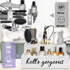 Hair Tool Organizer, Hair Dryer Holder with Drawer, Bathroom Countertop Organizer for Bathroom Accessories, Blow Dryer Organizer for Hair Styling Tools, Vanity Organizer for Bathroom, Vanity, Kitchen