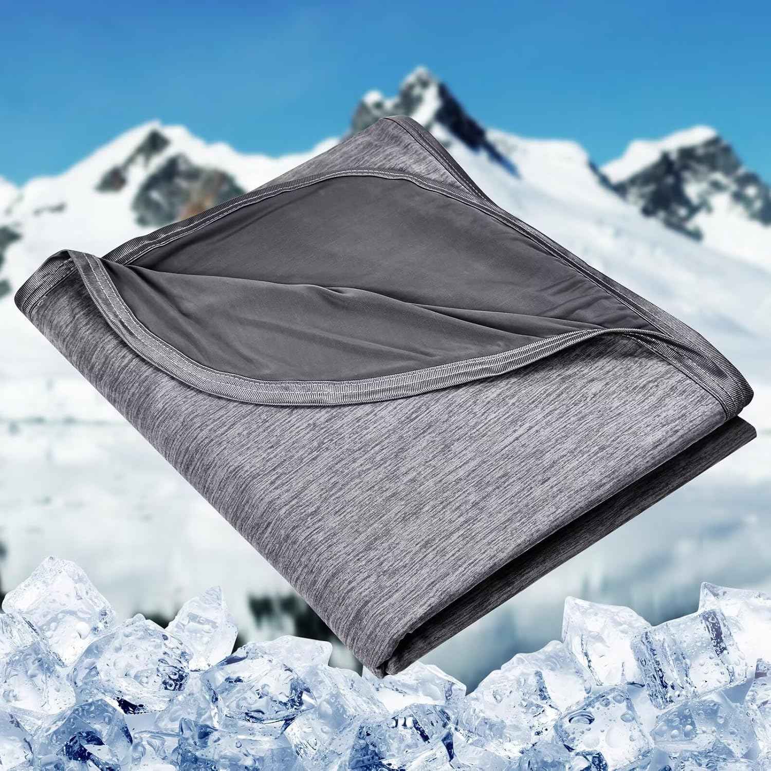 HOMFINE Cooling Blanket for Hot Sleepers - Summer Blanket Thin Lightweight Breathable Soft Double Side Enhanced Cooling for Bed Couch Sofa, Keep Cool for Night Sweats