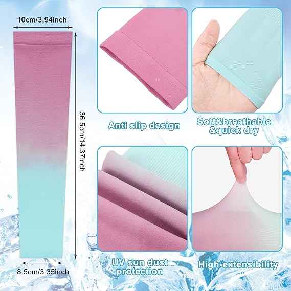 JenPen 6 Pairs UV Sun Protection Arm Sleeves to Cover Arms for Women Compression Sleeves for Men
