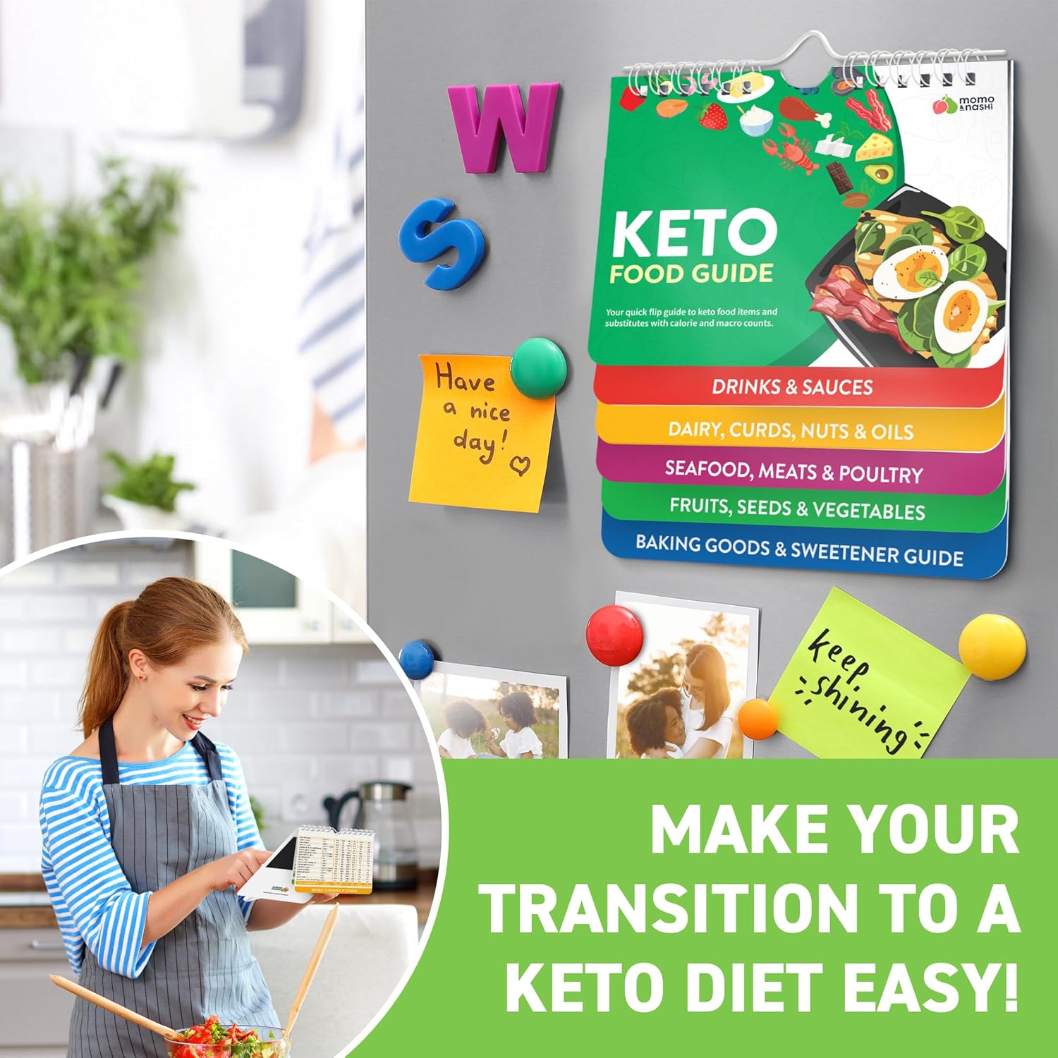 Magnetic Kitchen & Health Reference Cheat Sheet Booklet