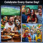 Face Painting Kit for Kids & Adults, 20 Colors Water Activated Face Paint Set with Stencils, Gems & Brushes, Washable Face Paint for Soccer Fans, Game Day, Team Spirit & Fan Celebrations