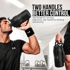 Insulated Water Bottle with Handle & Fence Hook, Half Gallon Sports Water Jug, Leak-Resistant & BPA-Free for Baseball, Football & Gym