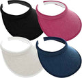 4Pcs Slip On Sun Visor Hats for Women UV Protection, Clip On Wide Brim Golf Visors for Summer Sports Travel Outdoor Activity