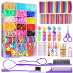 Hair Accessories for Girls, 1700 Pcs Colorful Hair Rubber Bands Elastic Hair Ties Hair Clips Hair Wax Stick Spray Bottle Hair Styling Tools with Organizer Box