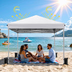 10x10 Pop Up Canopy, Portable Instant Canopy Tent with Carry Bag, 4 Sandbags and 8 Stakes for Outdoor Events, Parties & Camping