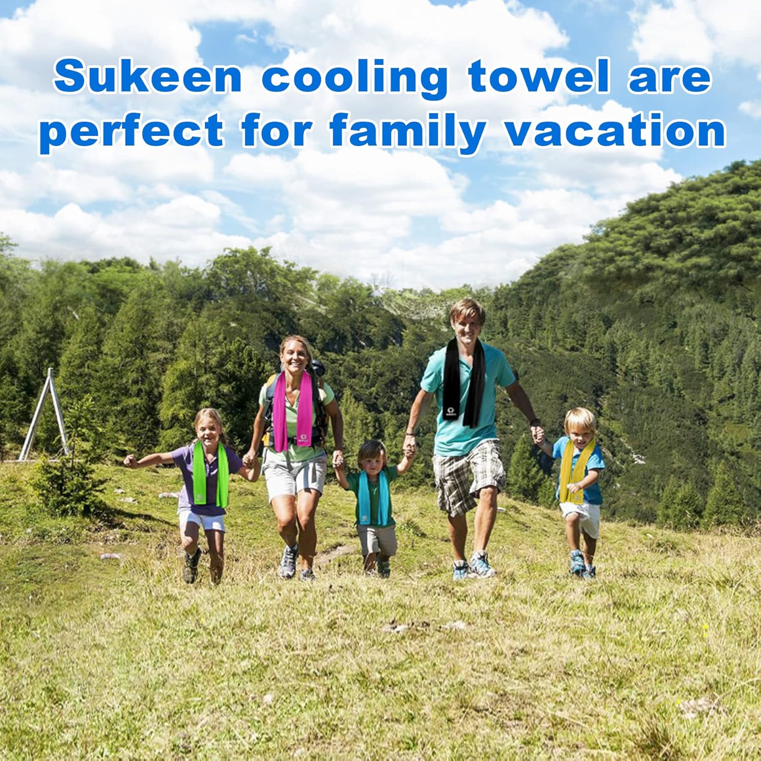 Sukeen Cooling Towels for Neck and Face, 4 Pack Cooling Towels for hot Weather (40"x12"), Cooling Rags for Yoga, Sport, Running, Workout,Gym, Camping, Fitness, Workout & More