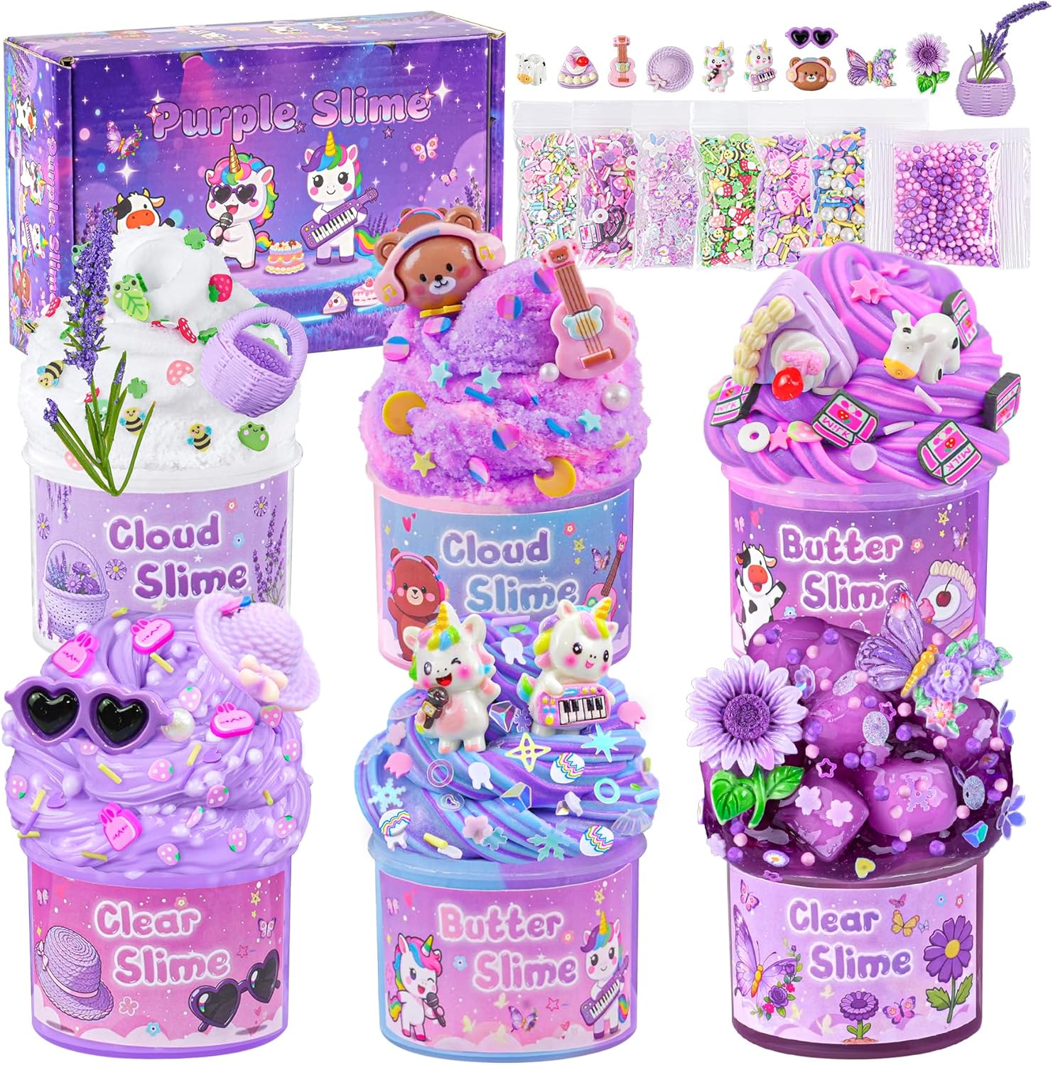 Cloud Slime kit for Girls Ages 8-12, Toys for Girls and Boys, for Kids Slime Set Party kit Goodie Bag Stuffers, 4 5 6 7 8 9 10 Year Old Girl Birthday Gift Cute Stuff