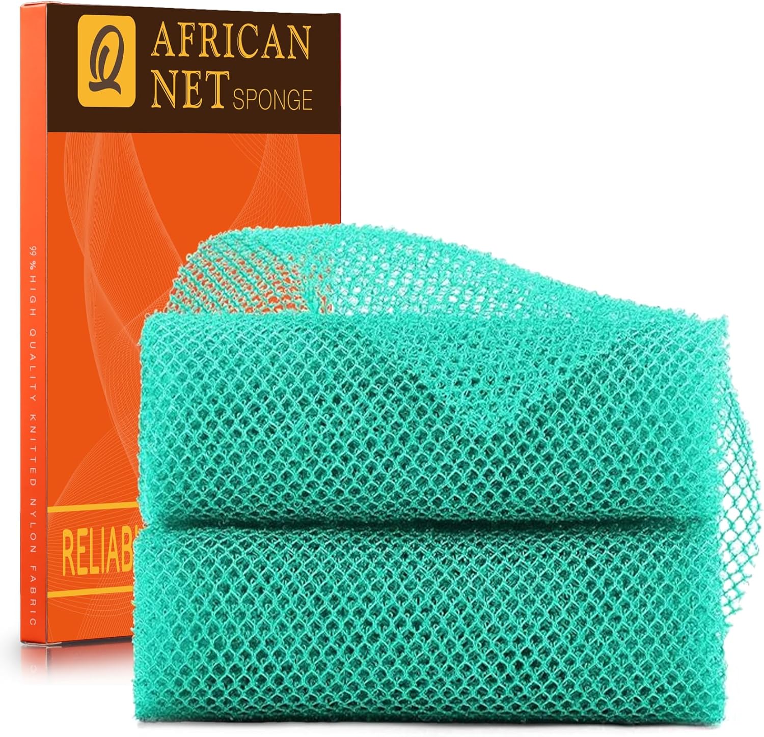 African Bath Sponge African Net Long Net Bath Sponge Exfoliating Shower Body Scrubber Back Scrubber Skin Smoother,Great for Daily Use