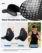 Mesh Breathable Sports Visor - Men Women Adjustable Lightweight Quick Dry Sun Hat for Tennis, Golf, Running