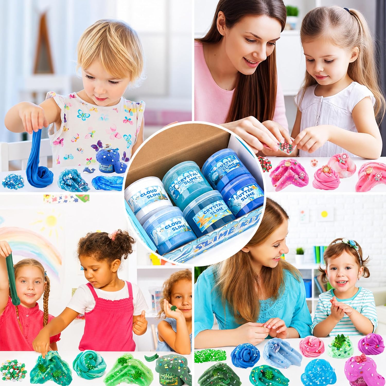 Cloud Slime kit for Girls Ages 8-12, Toys for Girls and Boys, for Kids Slime Set Party kit Goodie Bag Stuffers, 4 5 6 7 8 9 10 Year Old Girl Birthday Gift Cute Stuff