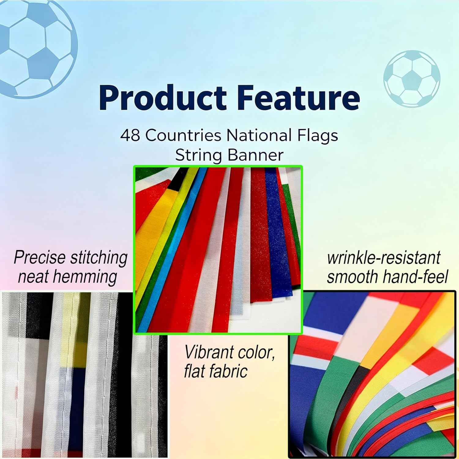 2026 World Cup Team Flags Banner String 48 Countries Flags Banner Set for World Cup Soccer Party Sports View Bar Club Garden Decorations,5.5 x 8.2Inch