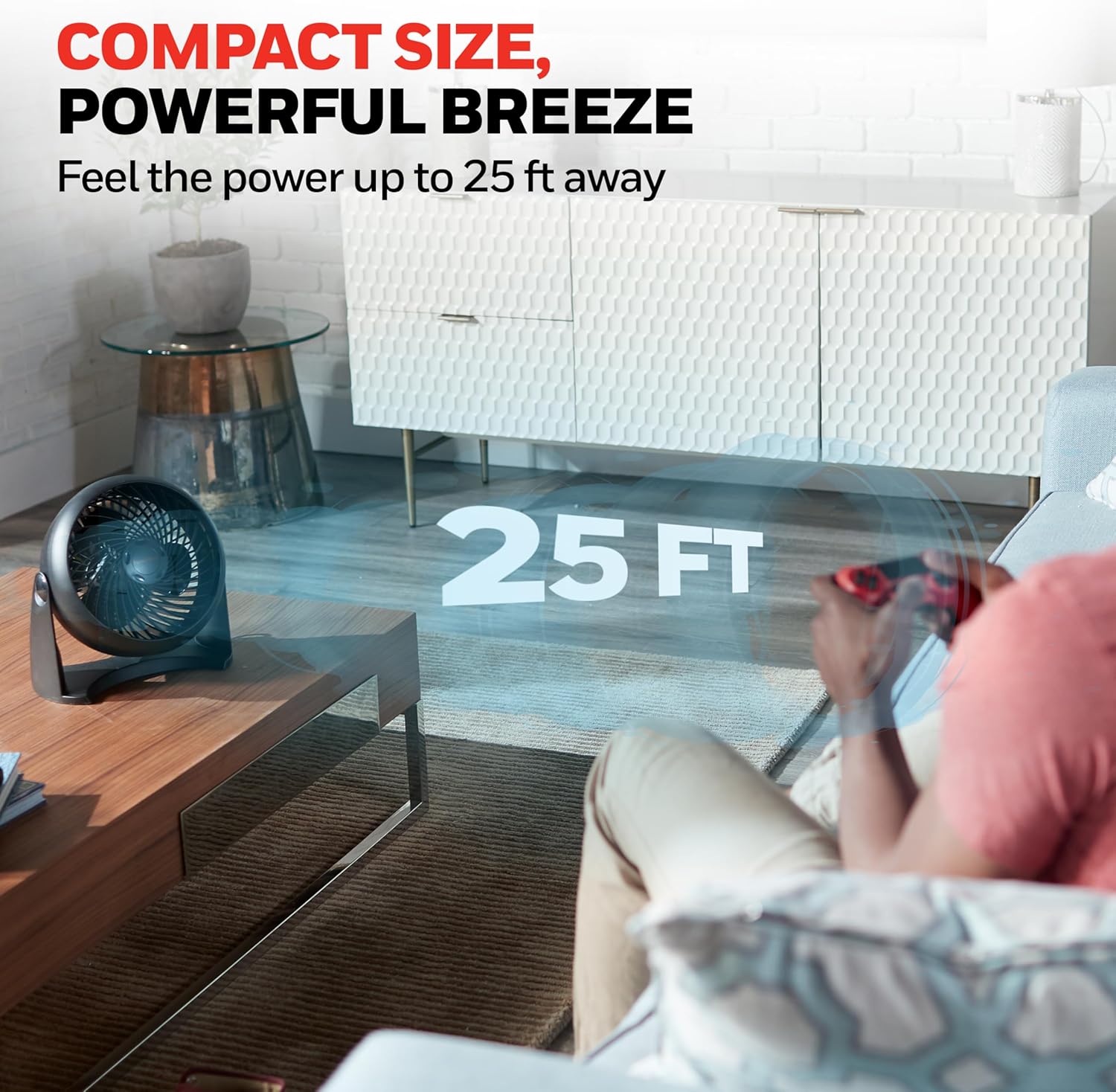Honeywell TurboForce Air Circulator, Small Tabletop Fan, Quiet Personal Fan for Home or Office, 3 Speeds, 90 Degree Pivoting Head
