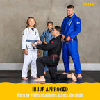 Elite Sports IBJJF Ultra Light BJJ Brazilian Jiu Jitsu Gi for Kids with Preshrunk Fabric and Free Belt