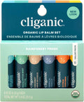 Organic Lip Balm Set (6 Flavors) - 100% Natural Hydrating, Moisturizing for Dry Cracked Lips, Stocking Stuffer Gift for Men & Women