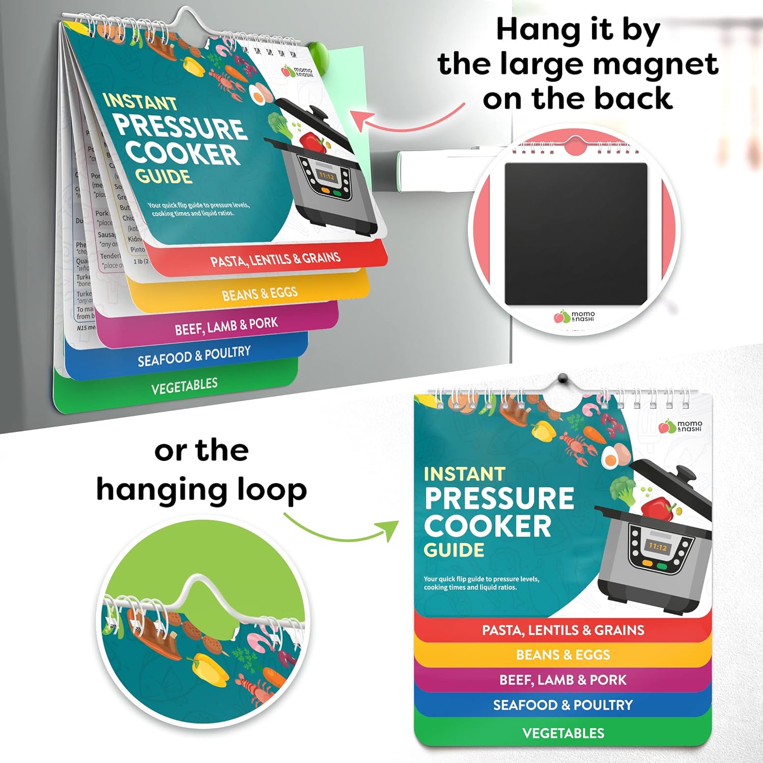 Magnetic Kitchen & Health Reference Cheat Sheet Booklet