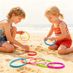 JOYIN Dive Circles Pool Toys, 8 Pcs Colorful Pool Rings for Kids, Underwater Training Swimming Diving Toy for Kids Gifts Summer Swim Water Fun Games